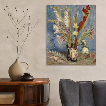 Vaso Con Gladioli E Astri Cinesi Vincent van Gogh vvg309 quadro stampato su tela