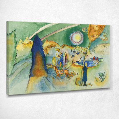 Acquerello Per Poul Bjerre Wassily Kandinsky wk10 quadro stampato su tela