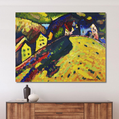 Case A Murnau 1909 Wassily Kandinsky wk75 quadro stampato su tela