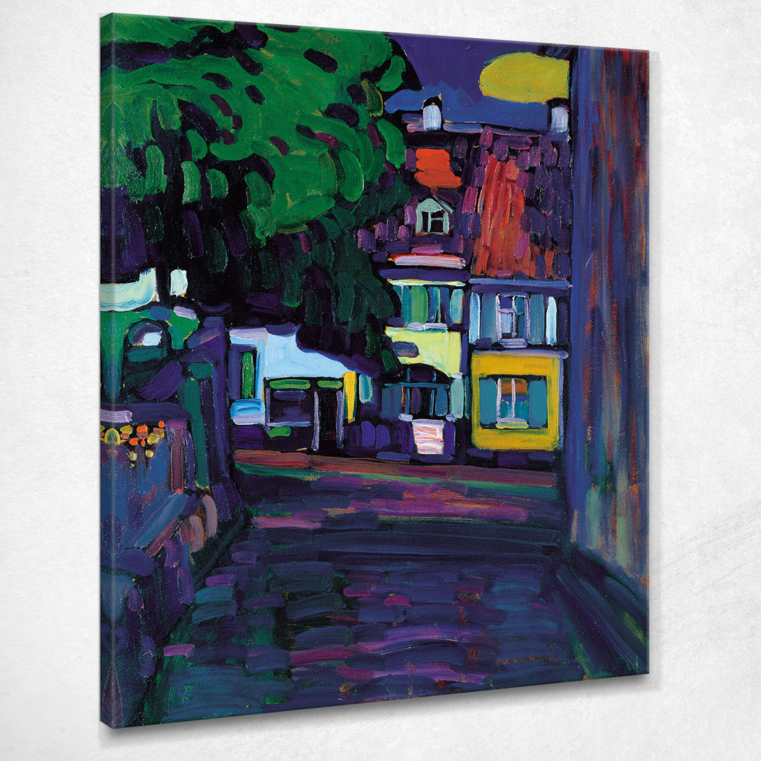 Case A Murnau Sull'Obermarkt 1908 Wassily Kandinsky wk77 quadro stampato su tela