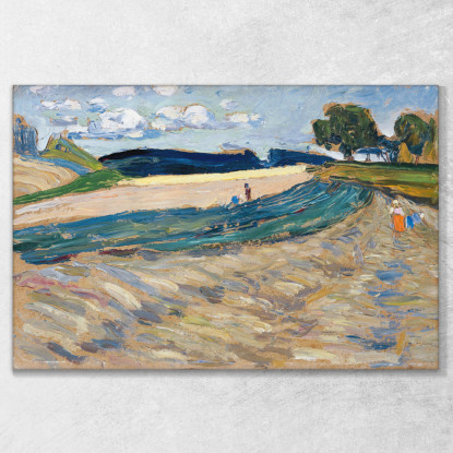 Paesaggio Con Campo Giallo Wassily Kandinsky wk145 quadro stampato su tela