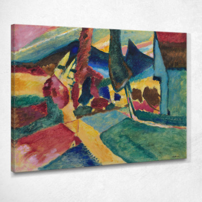 Paesaggio Con Due Pioppi Wassily Kandinsky wk146 quadro stampato su tela