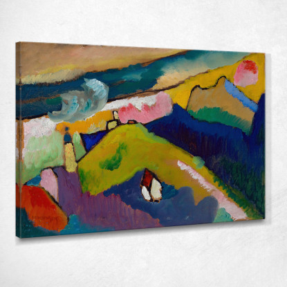 Murnau Paesaggio Montano Con Chiesa Wassily Kandinsky wk166 quadro stampato su tela