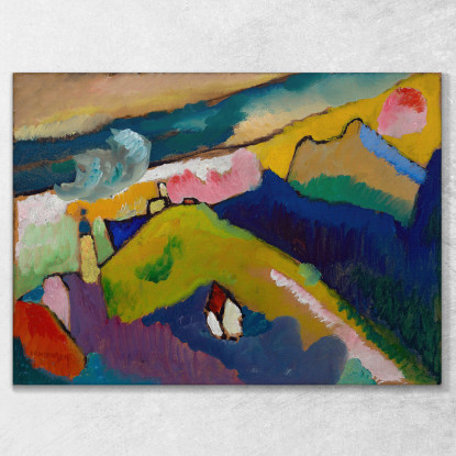 Murnau Paesaggio Montano Con Chiesa Wassily Kandinsky wk166 quadro stampato su tela