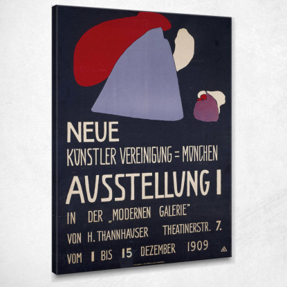 Manifesto Per La Prima Mostra Della Nuova Associazione Degli Artisti A Monaco Wassily Kandinsky wk188 quadro stampato su tela