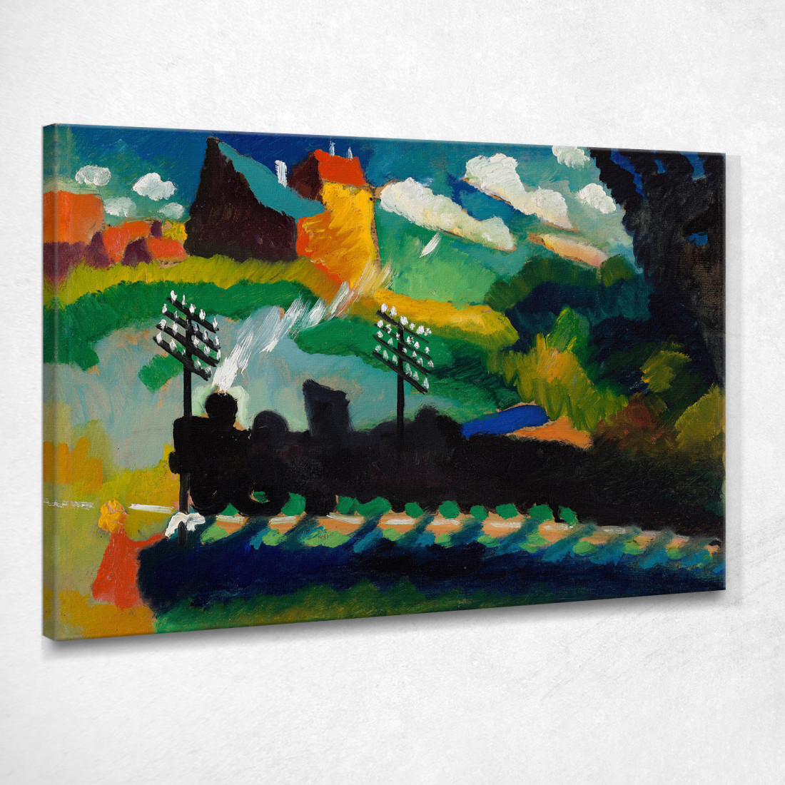 Ferrovia A Murnau Wassily Kandinsky wk195 quadro stampato su tela