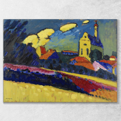 Studio Del Paesaggio Di Murnau Con Chiesa Wassily Kandinsky wk224 quadro stampato su tela