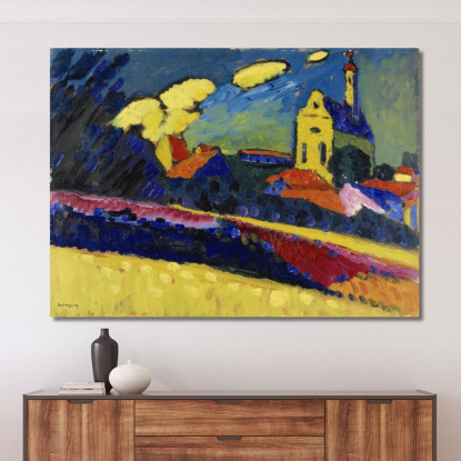 Studio Del Paesaggio Di Murnau Con Chiesa Wassily Kandinsky wk224 quadro stampato su tela