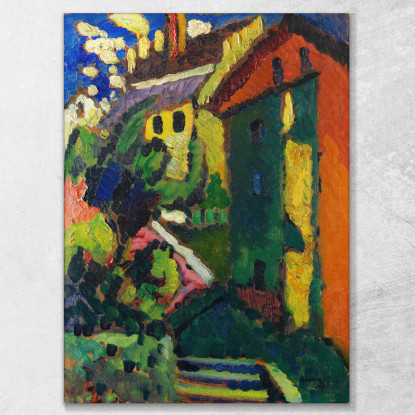 Scale Al Castello Di Murnau Wassily Kandinsky wk237 quadro stampato su tela