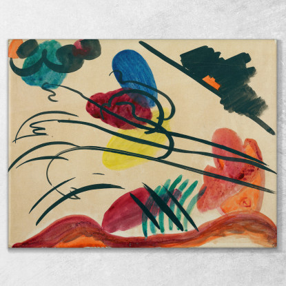 Con Tre Cavalieri Wassily Kandinsky wk257 quadro stampato su tela