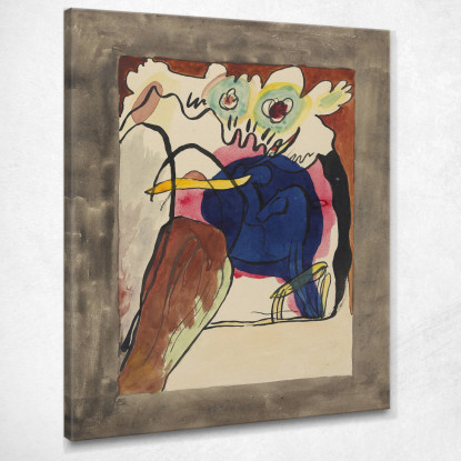 Disegno Per La Copertina Dell'Almanacco The Blue Rider Ii Wassily Kandinsky wk264 quadro stampato su tela