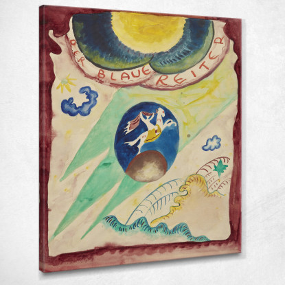 Disegno Per La Copertina Dell'Almanacco The Blue Rider Iii Wassily Kandinsky wk265 quadro stampato su tela