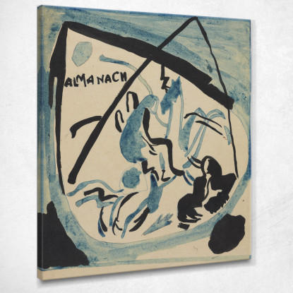 Disegno Per La Copertina Dell'Almanacco The Blue Rider Vii Wassily Kandinsky wk267 quadro stampato su tela