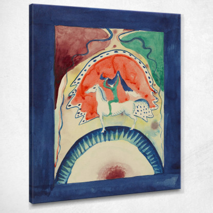 Disegno Per La Copertina Dell'Almanacco Il Cavaliere Azzurro Wassily Kandinsky wk270 quadro stampato su tela