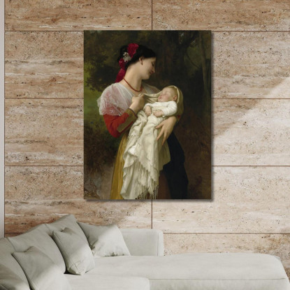 Ammirazione Materna William Bouguereau wbg7 quadro stampato su tela