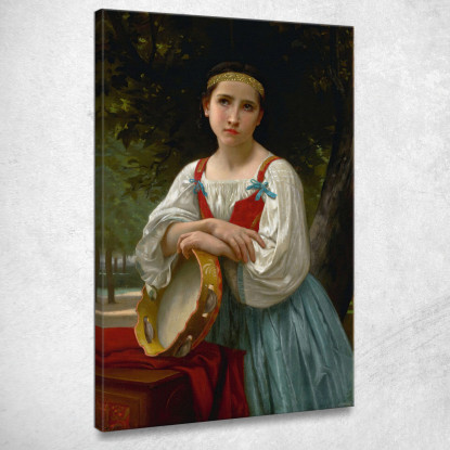 Bohemian Con Tamburo Basco William Bouguereau wbg23 quadro stampato su tela