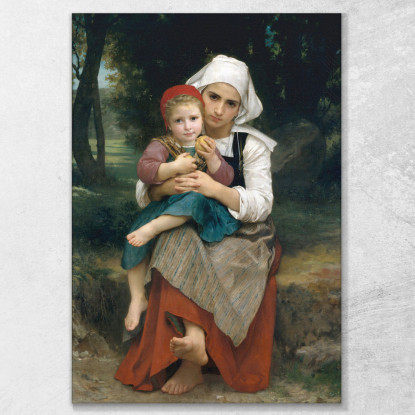 Fratello E Sorella Bretone William Bouguereau wbg24 quadro stampato su tela