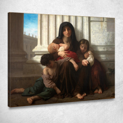 Beneficenza William Bouguereau wbg26 quadro stampato su tela