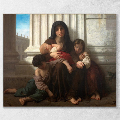Beneficenza William Bouguereau wbg26 quadro stampato su tela