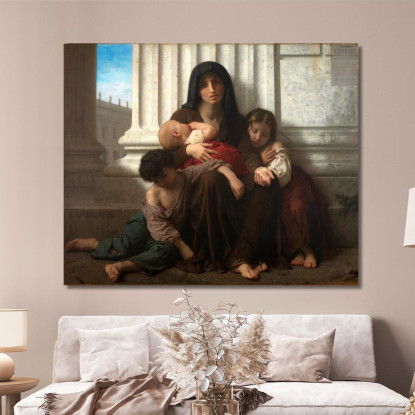 Beneficenza William Bouguereau wbg26 quadro stampato su tela
