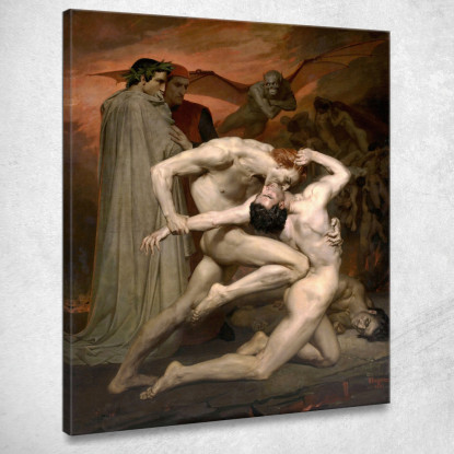 Dante E Virgilio All'Inferno William Bouguereau wbg29 quadro stampato su tela