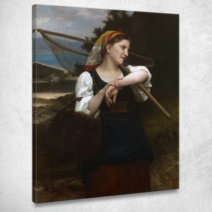 Figlia Del Pescatore William Bouguereau wbg30 quadro stampato su tela