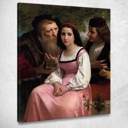 Tra Ricchezza E Amore William Bouguereau wbg34 quadro stampato su tela