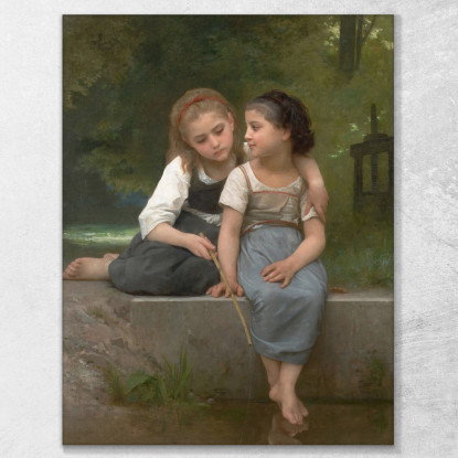 Pesca Alle Rane William Bouguereau wbg39 quadro stampato su tela