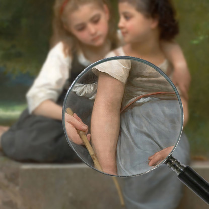 Pesca Alle Rane William Bouguereau wbg39 quadro stampato su tela