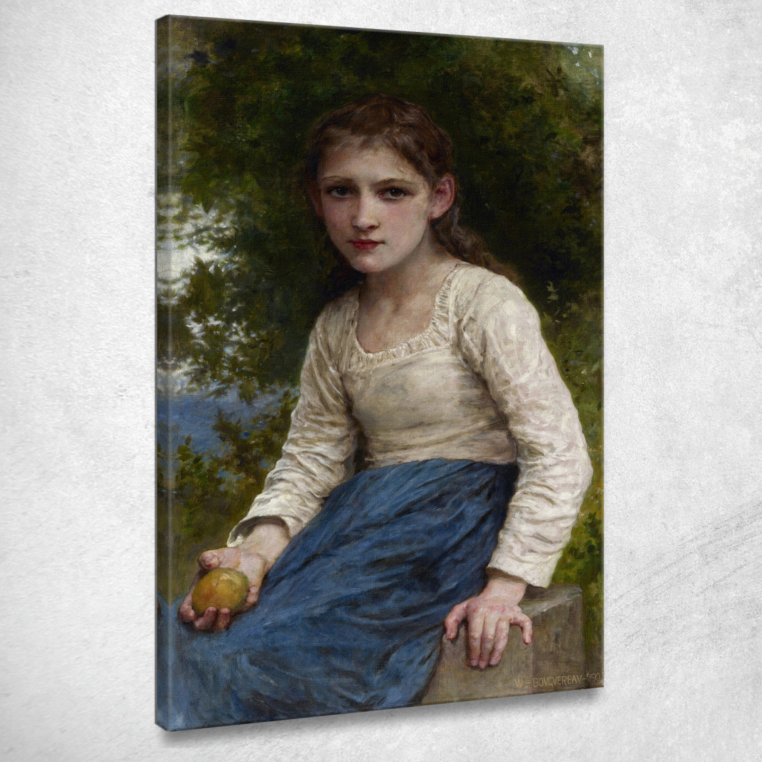 Ragazza Con Una Mela William Bouguereau wbg45 quadro stampato su tela