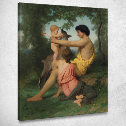 Antico Idillio Familiare William Bouguereau wbg47 quadro stampato su tela