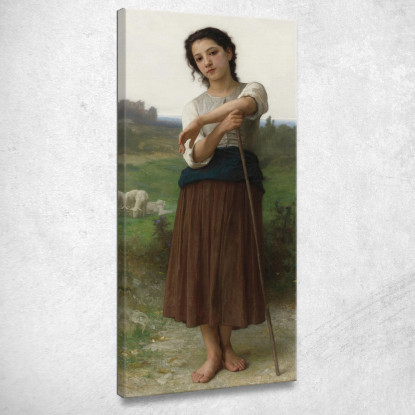 Giovane Pastorella In Piedi William Bouguereau wbg53 quadro stampato su tela