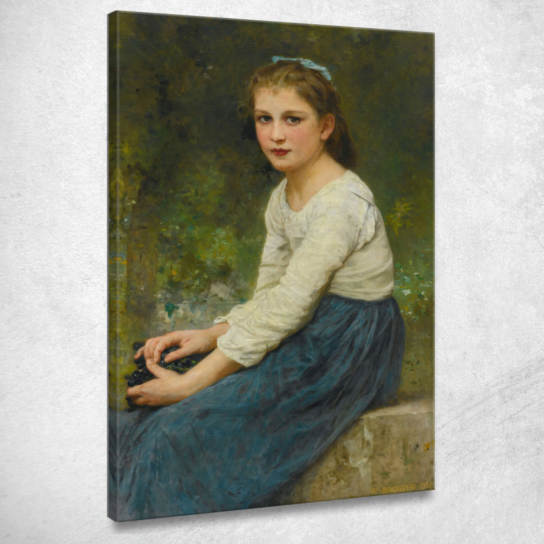 Ragazza Con L'Uva William Bouguereau wbg54 quadro stampato su tela