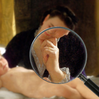 Giovane Madre Che Contempla Il Suo Bambino William Bouguereau wbg57 quadro stampato su tela