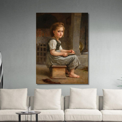 La Piccola Scolaretta William Bouguereau wbg70 quadro stampato su tela