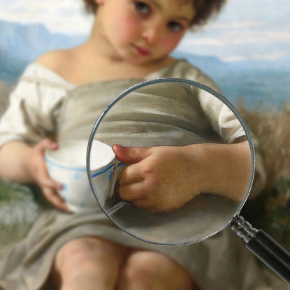 La Tazza Di Latte William Bouguereau wbg74 quadro stampato su tela