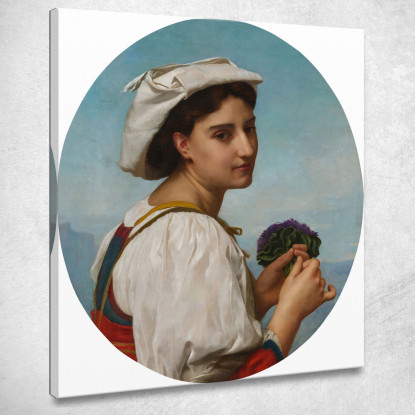 Il Mazzo Di Viole 2 William Bouguereau wbg76 quadro stampato su tela