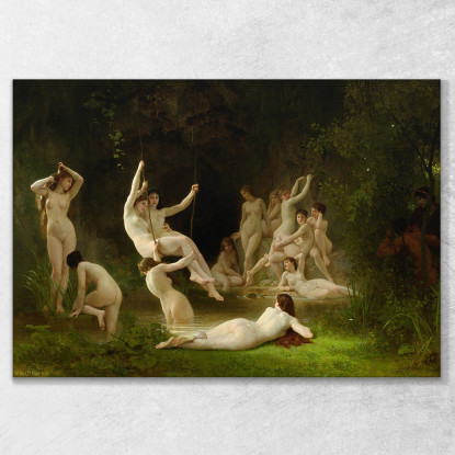 Ninfeo William Bouguereau wbg118 quadro stampato su tela