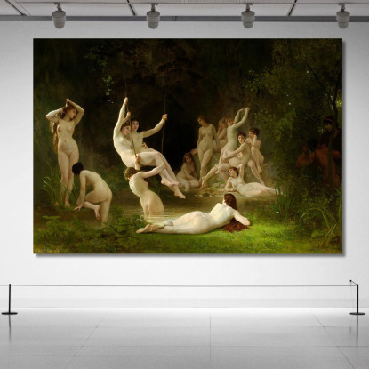 Ninfeo William Bouguereau wbg118 quadro stampato su tela