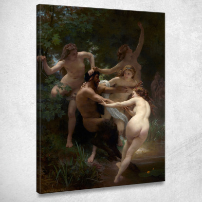 Ninfe E Satiro William Bouguereau wbg119 quadro stampato su tela