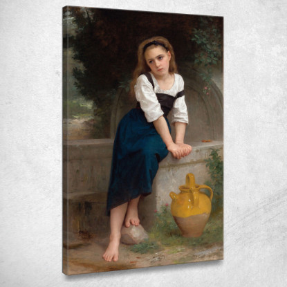 Orfano A La Fontaine William Bouguereau wbg121 quadro stampato su tela