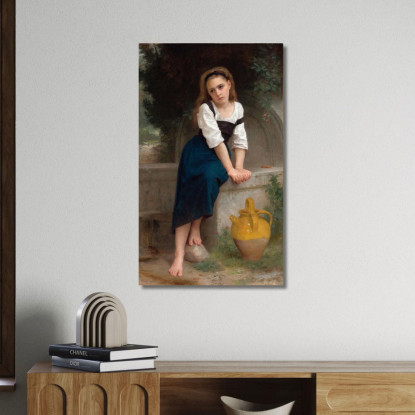 Orfano A La Fontaine William Bouguereau wbg121 quadro stampato su tela