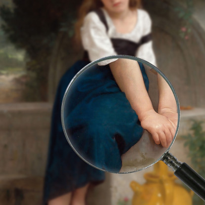 Orfano A La Fontaine William Bouguereau wbg121 quadro stampato su tela