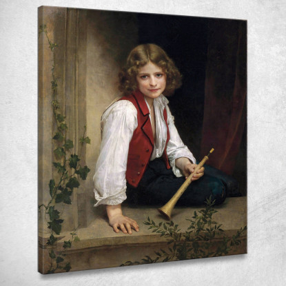 Pifferaro 2 William Bouguereau wbg127 quadro stampato su tela