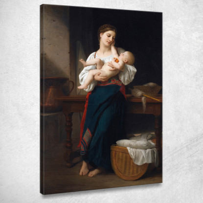 Le Prime Carezze William Bouguereau wbg135 quadro stampato su tela