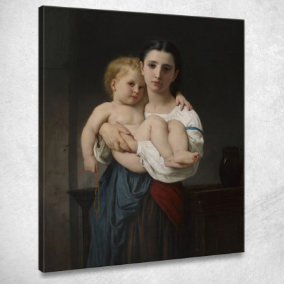 La Sorella Maggiore 2 William Bouguereau wbg157 quadro stampato su tela