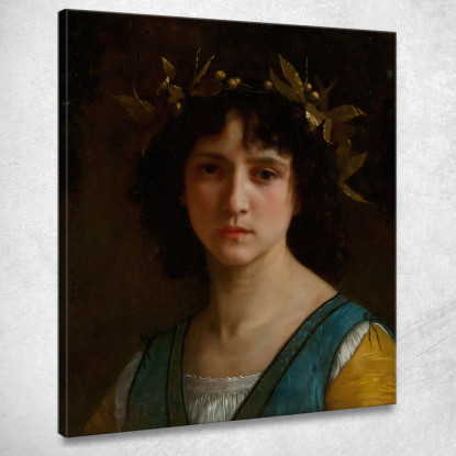 Testa Italiana Con Corona D'Alloro William Bouguereau wbg175 quadro stampato su tela