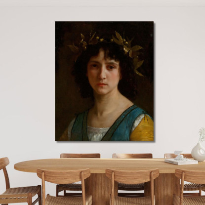 Testa Italiana Con Corona D'Alloro William Bouguereau wbg175 quadro stampato su tela