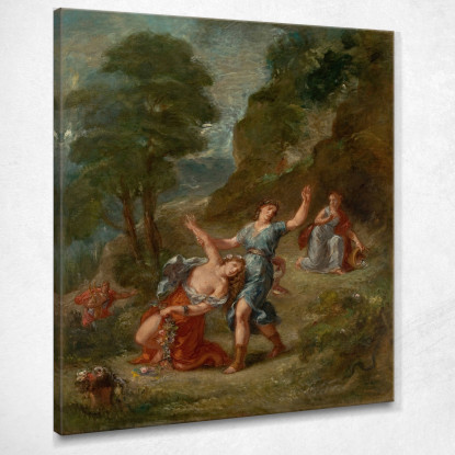 The Spring Eurydice Bitten By A Serpent While Picking Flowers Eurydice S Death Eugène Delacroix canvas print
