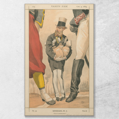 Feria De La Vanidad; Realeza Un Roi Constitutionnel Leopoldo Ii Rey De Los Belgas El 9 De Octubre De 1869 James Tissot cuadro en